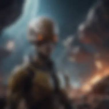 Discovering Alien Worlds Stunning graphics of a vibrant alien planet in a mobile game