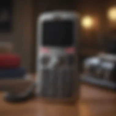 Vintage flip phone with retro game icons