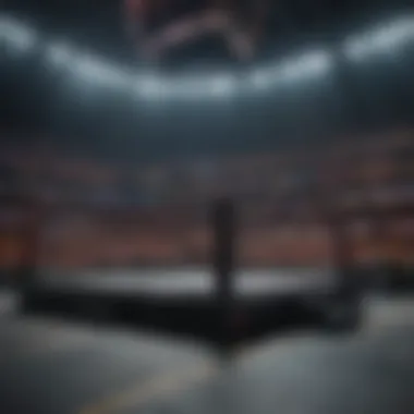 Spectacular Virtual Wrestling Arena Virtual arena with intense lighting and crowd