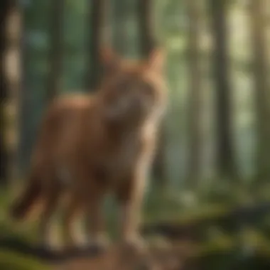 Artistic depiction of Warrior Cats game characters in a forest setting